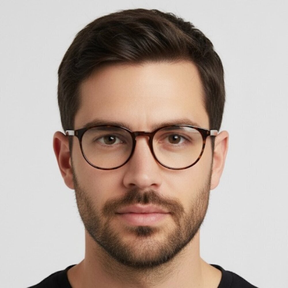 Vintage Gucci Tortoiseshell Round Glasses Frames w/ Case - 50mm 🇮🇹